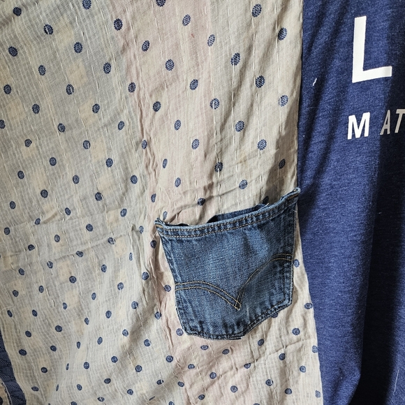 UPCYCLED Kantha Poncho Top OS - Picture 5 of 5